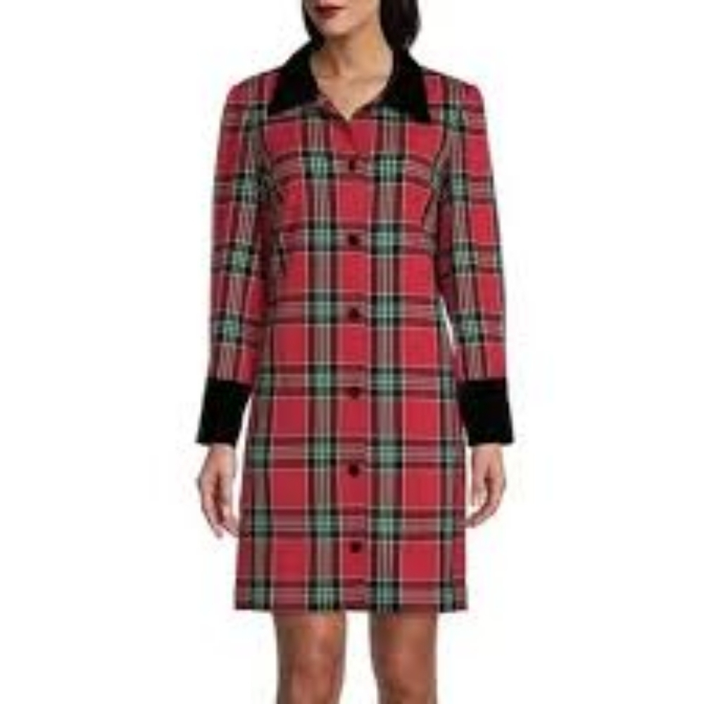 NWT Preston & York  16 Plaid Shift Dress* Firm Price